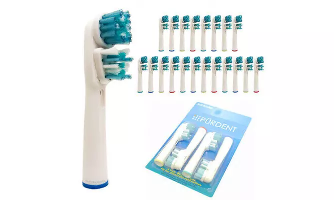 20 Toothbrush Heads Replacement For Braun Oral B Dual Clean - Second Medium