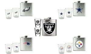 NFL 3pc Flask & Shot Glass set