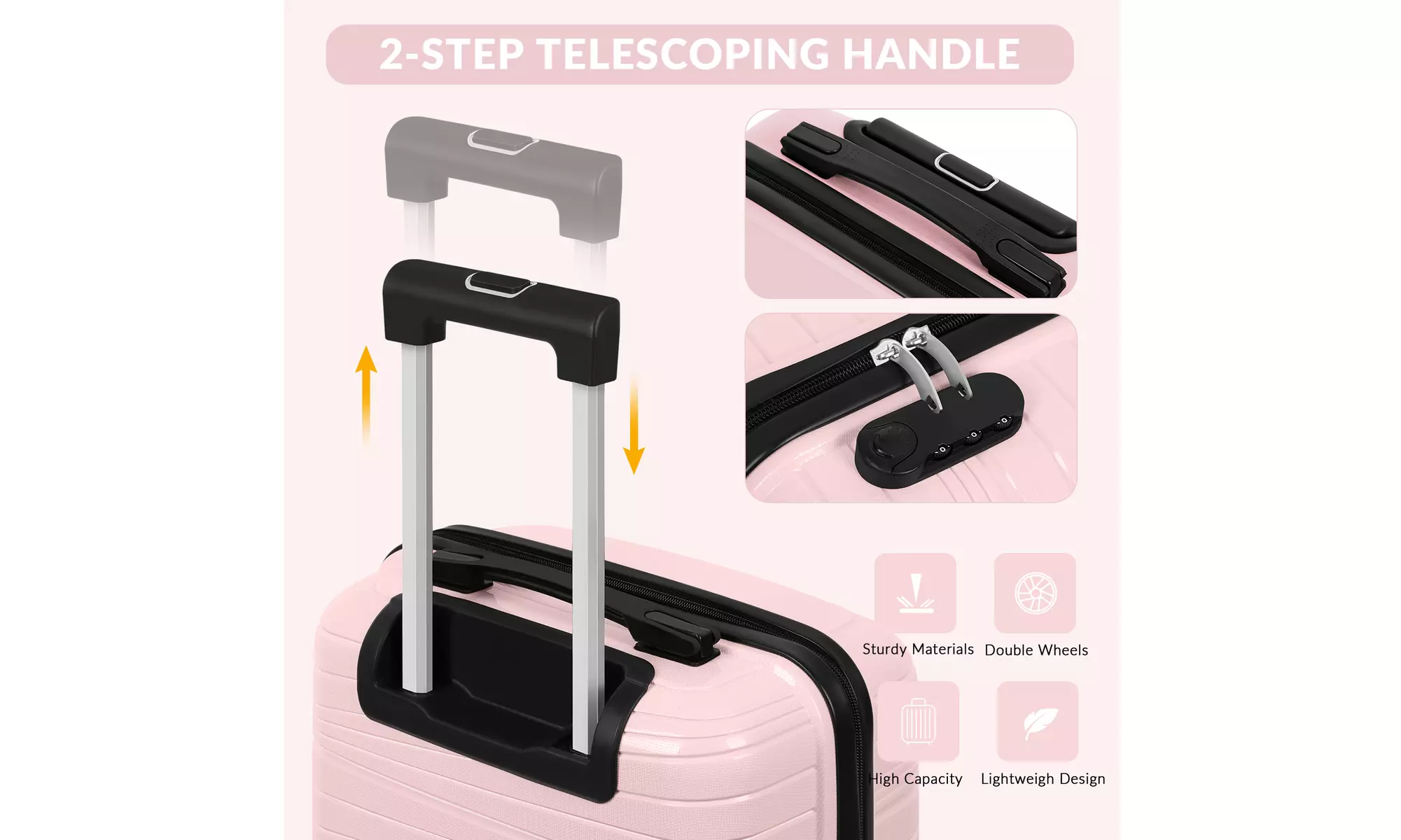 Dual Spinner Hard-Sided Carry-On Two-Piece Luggage Set