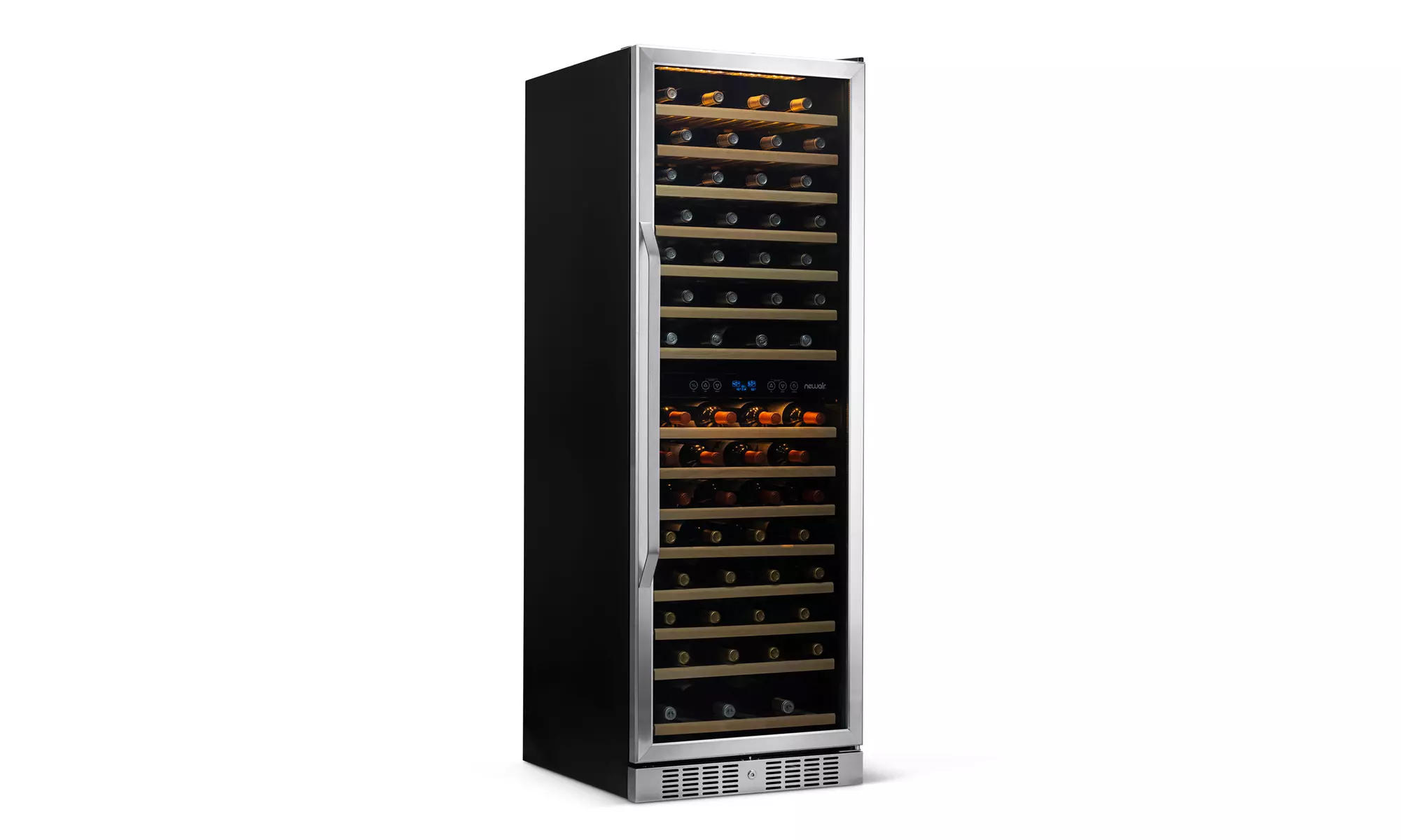 Newair 27" Built-in 160 Bottle Dual Zone Compressor Wine Fridge, Stainless Steel - Primary Image