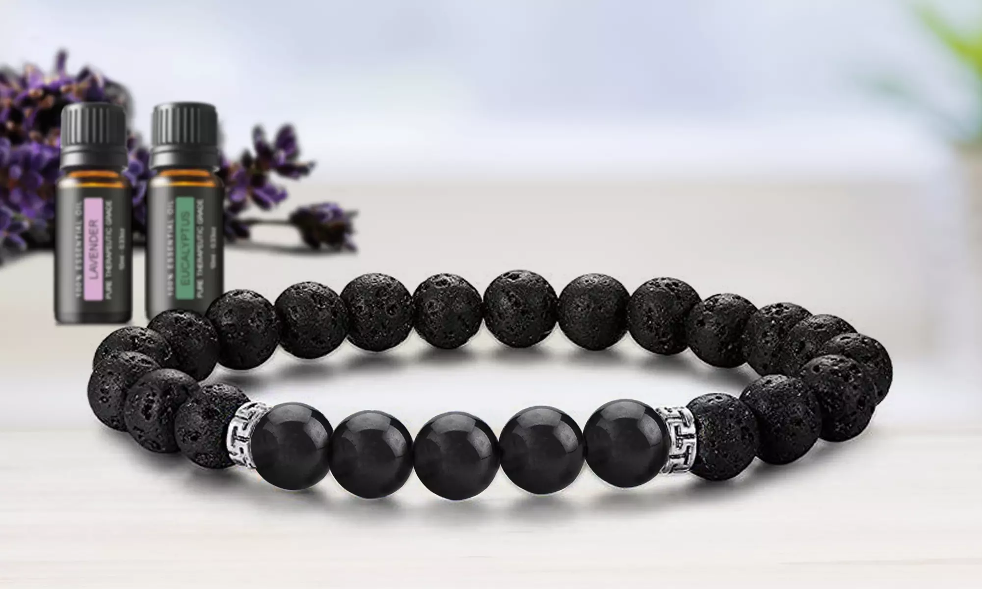 Natural Agate Diffuser Bracelet with Optional Essential Oils