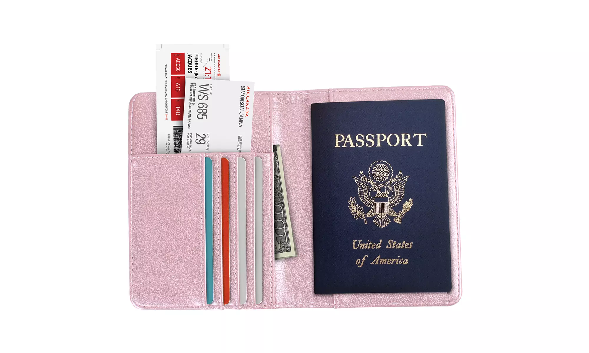 RFID Passport Wallet Passport Holder Anti-theft Anti-scanning --Rose Gold - Primary Image