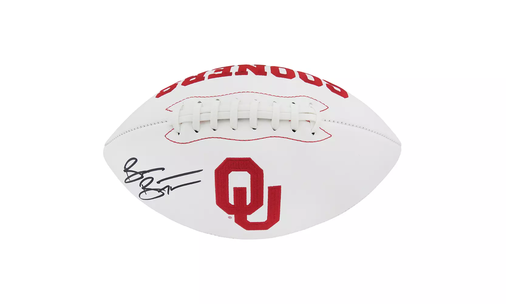 Brian Bosworth Signed Rawlings Oklahoma Sooners White Logo Football - Primary Image