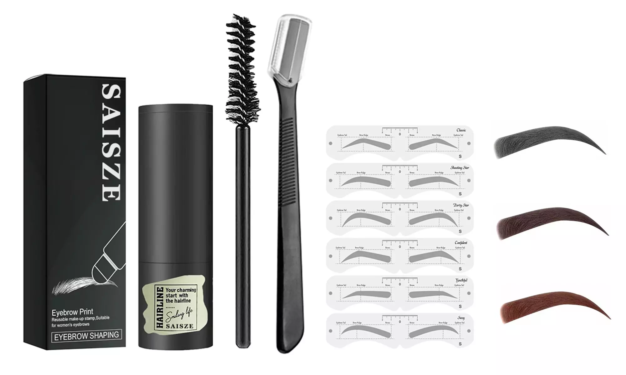 Eyebrow Stamp Stencil Kit Waterproof  Brow Stamp Shaping Kit Hairline Powder - Primary Image