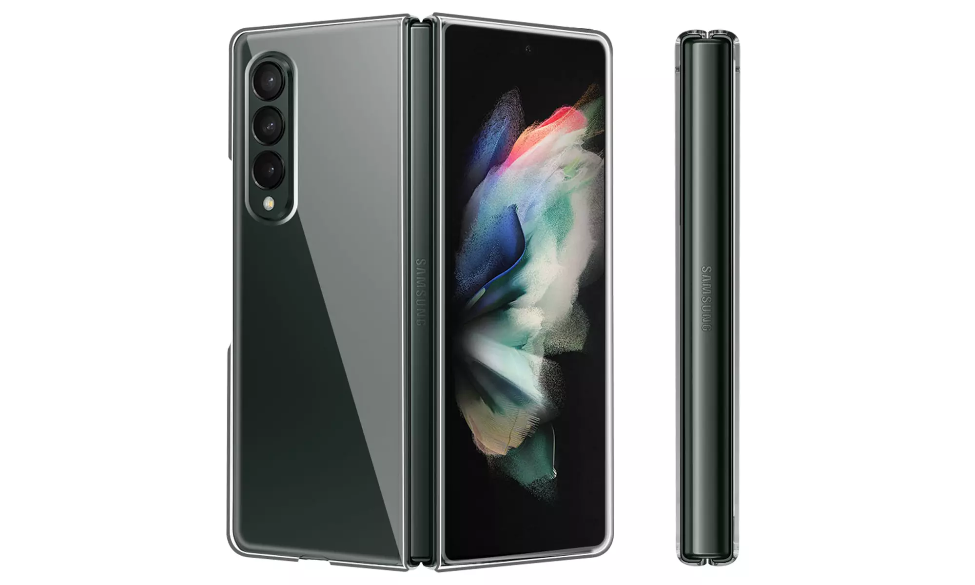 AICase For Samsung Galaxy Z Fold 3 Case Bumper Slim Crystal Clear Hybird Case  - Primary Image