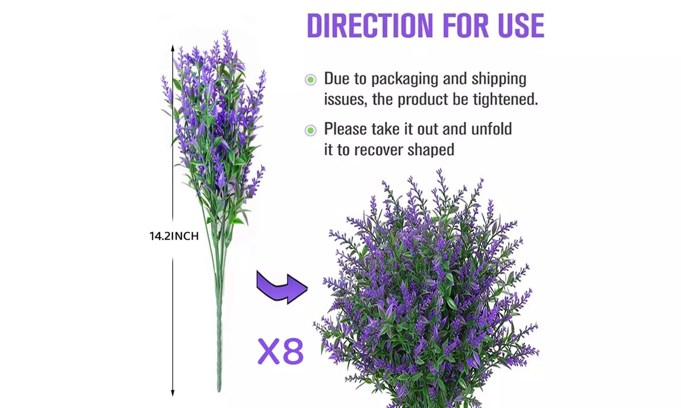 8 Bundles Artificial Fake Plants Flowers Decor Vine Hanging Outdoor Home Garden