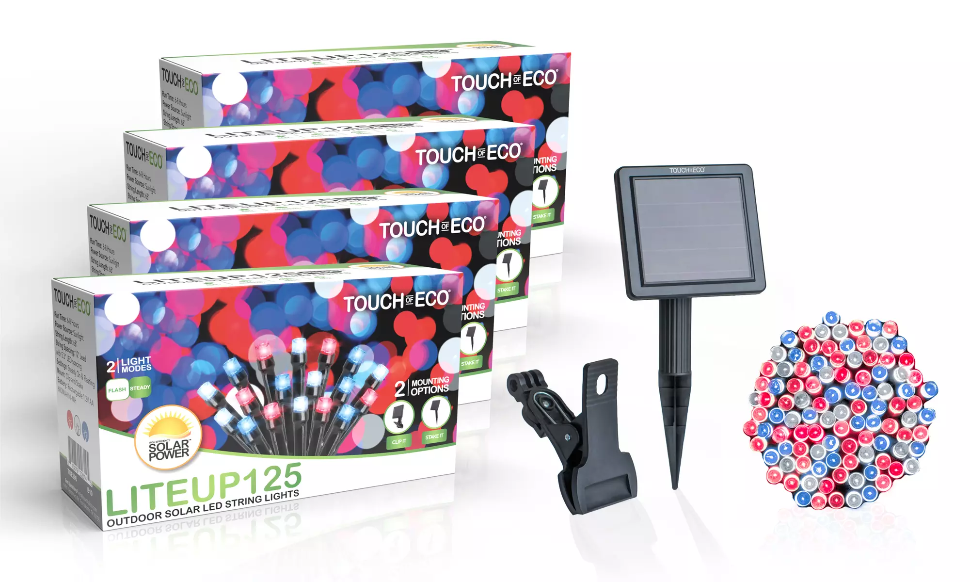 125LED Solar Powered String Lights. Multiple Colors & Quantities Available. 