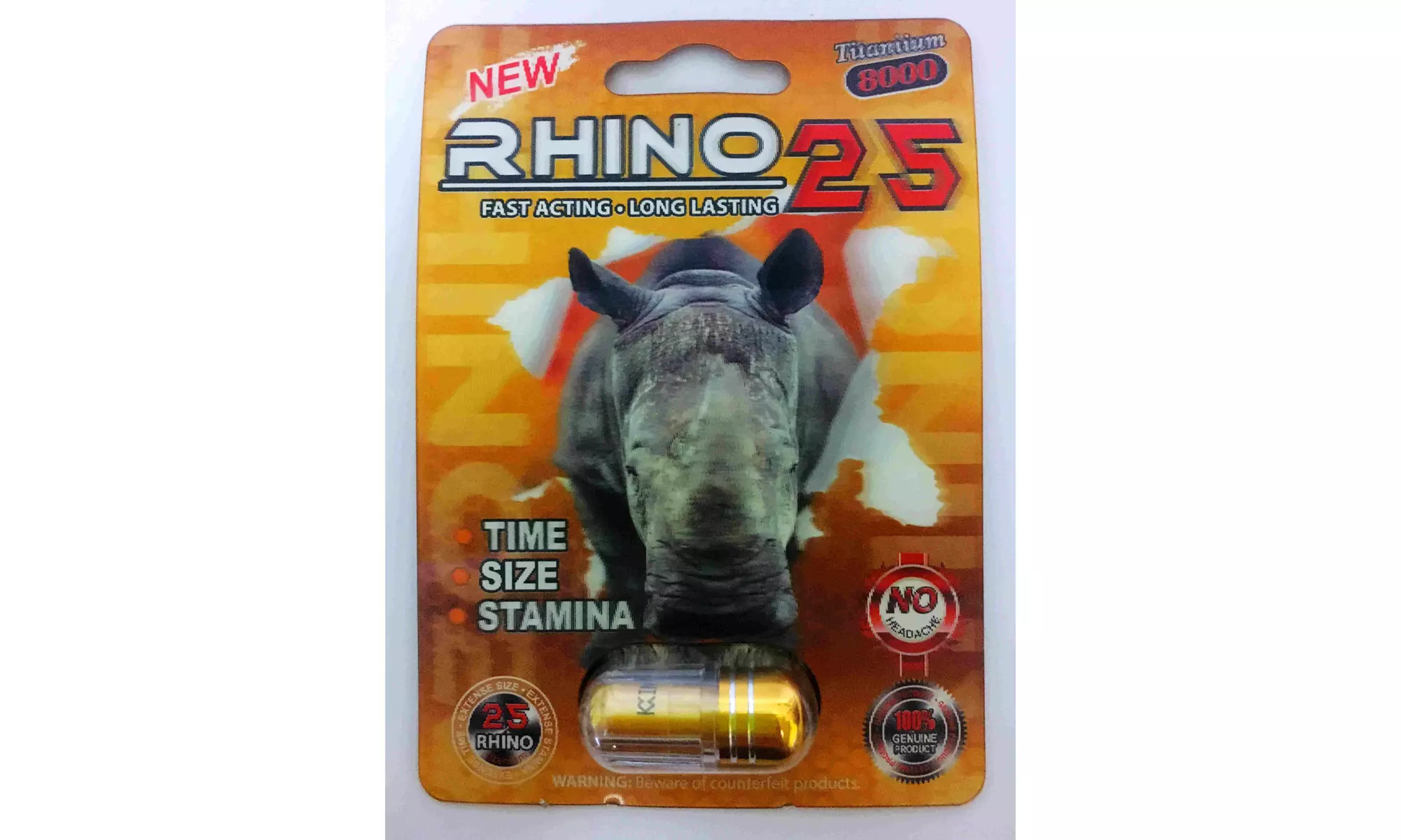 Rhino 25 Titanium 9000 enhancement supplement - Primary Image
