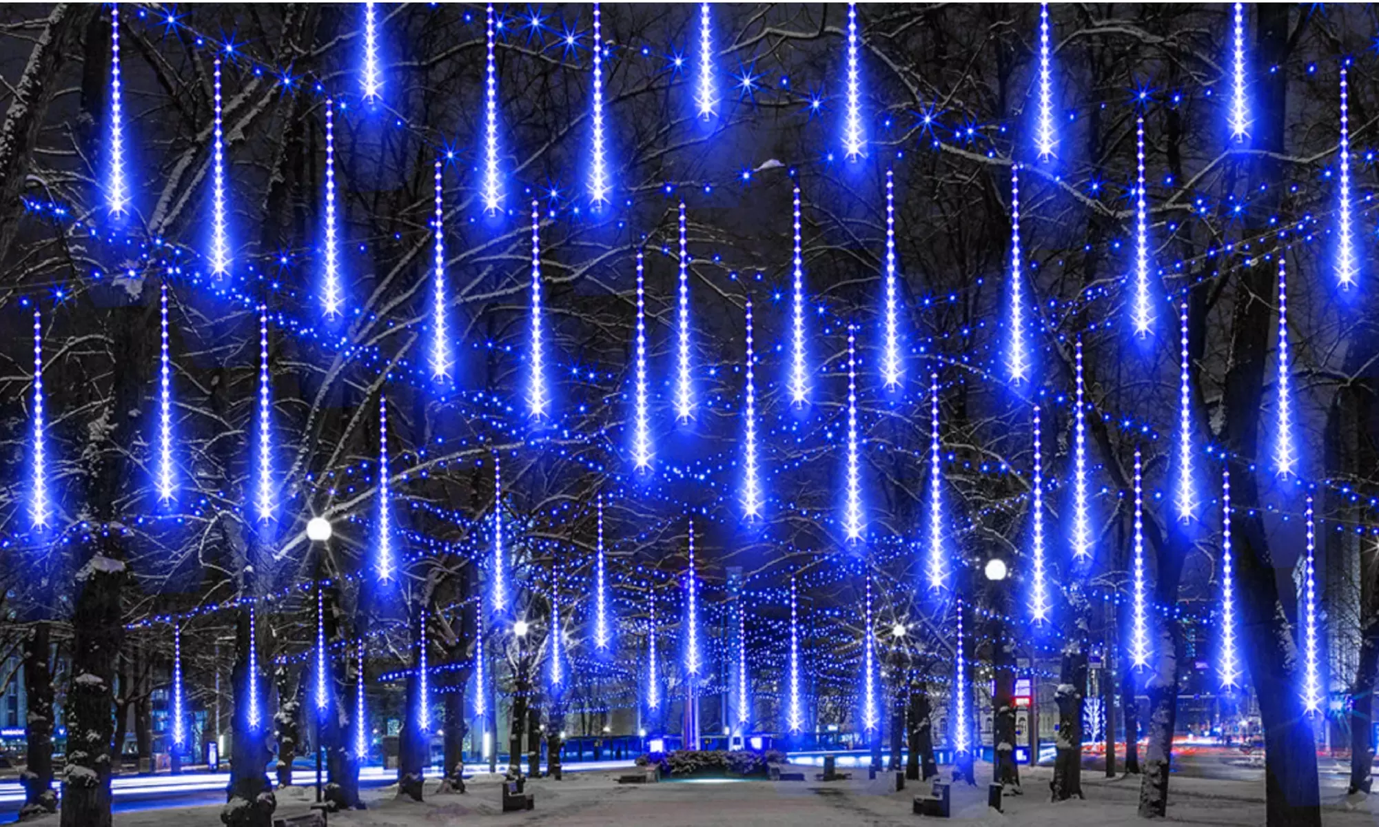 LED Outdoor Waterproof Christmas Lights Meteor Shower Tree Lights 