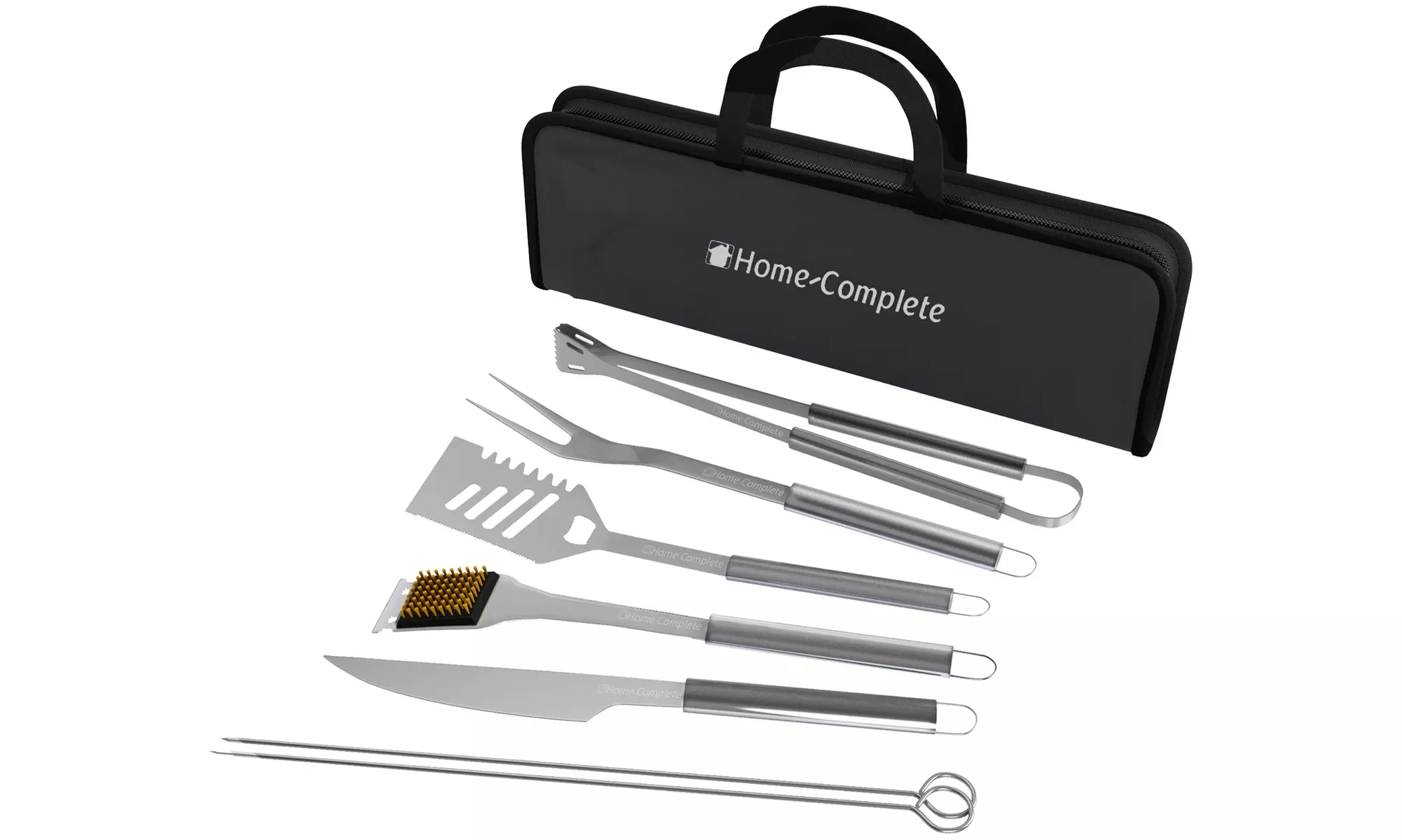 Home-Complete 7-Piece Stainless Steel BBQ Grill Tool Set - Primary Image