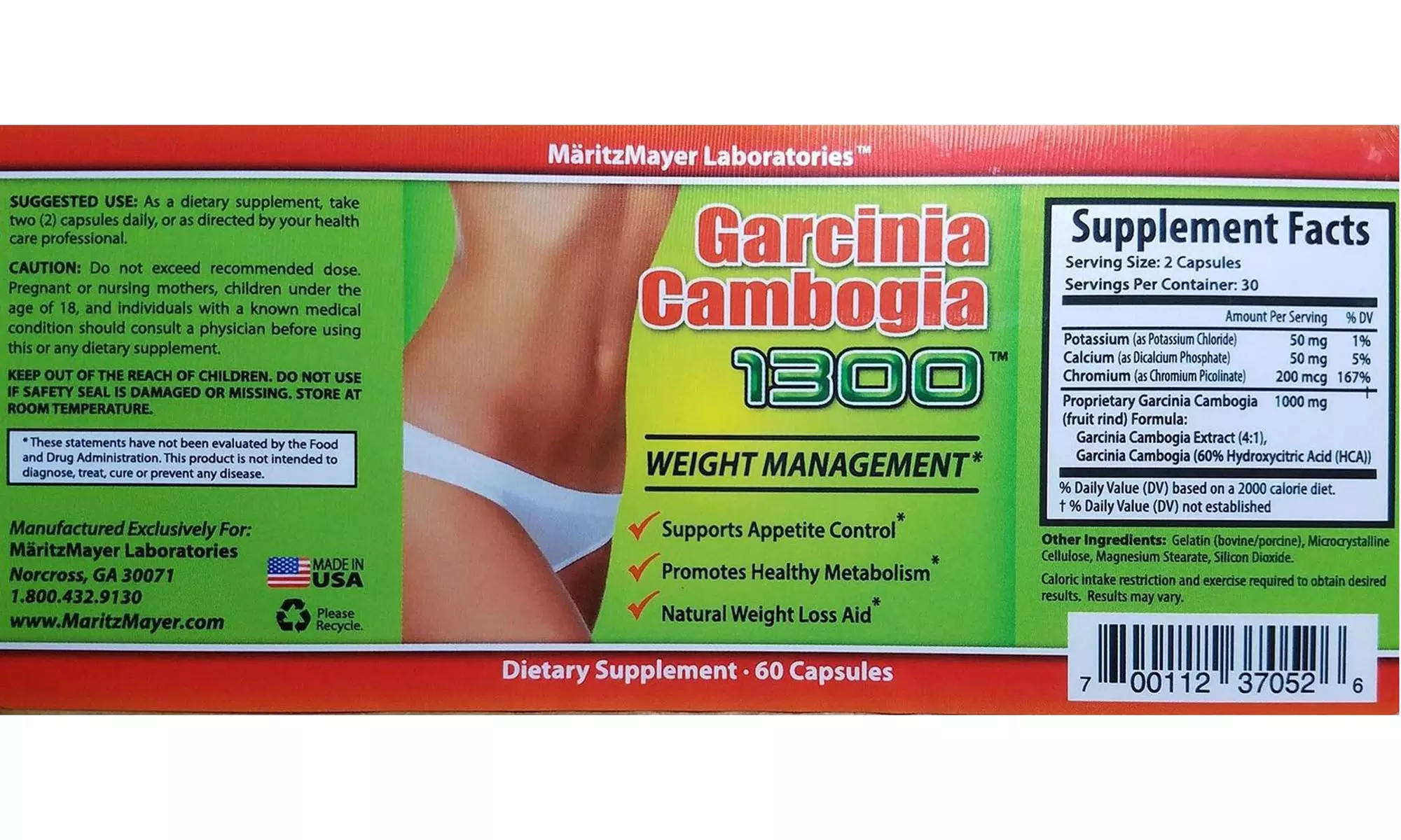 Garcinia Cambogia Extract 1300 Weight Management Contains 60% HCA 12  - Second Medium