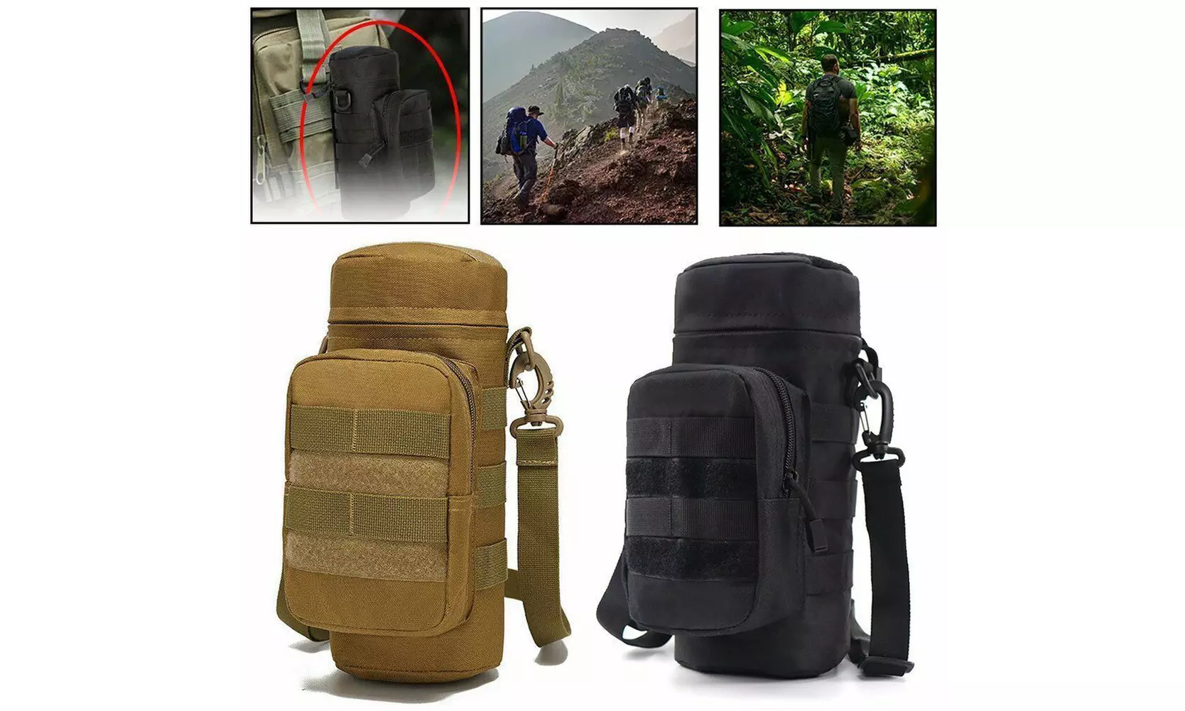 US 1-2 Pack Military Tactical Travel Bottle Kettle Pouch Carry Case Outdoor Bag