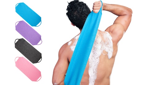 Back Scrubber Towel Strip Shower Bath Spa Skin Body Wash Cloth Soft Blue