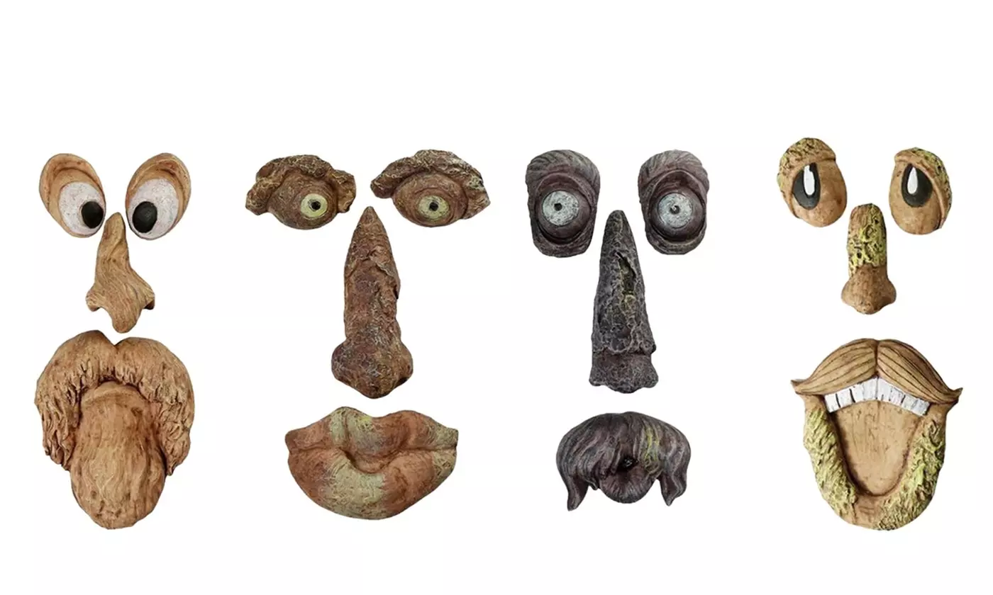LakeForest Tree Faces Decor Funny Old Man Tree Hugger Bark Ghost Face Decoration