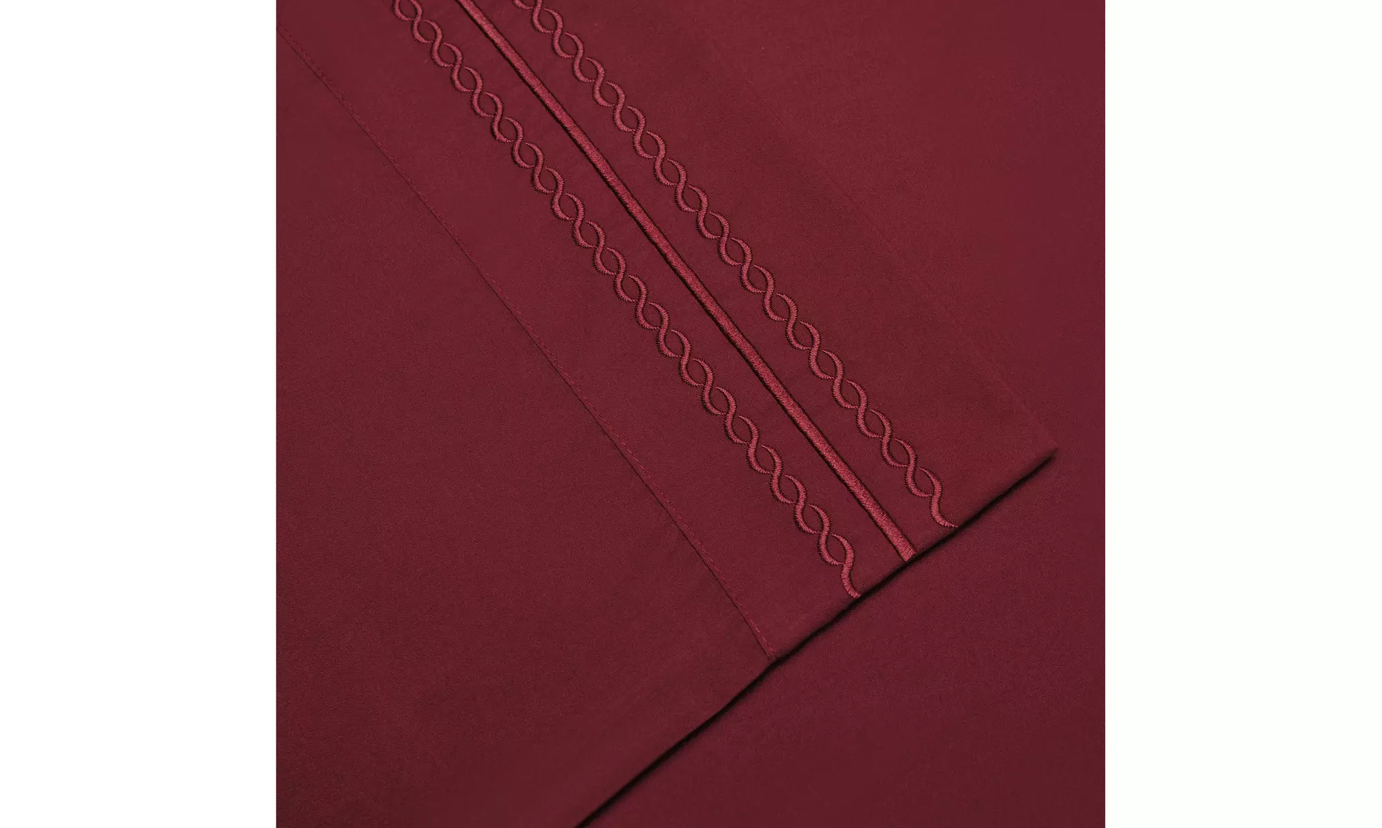 Superior Solid Embroidery 2-Piece Microfiber Wrinkle-Free Pillowcase Set - Primary Image