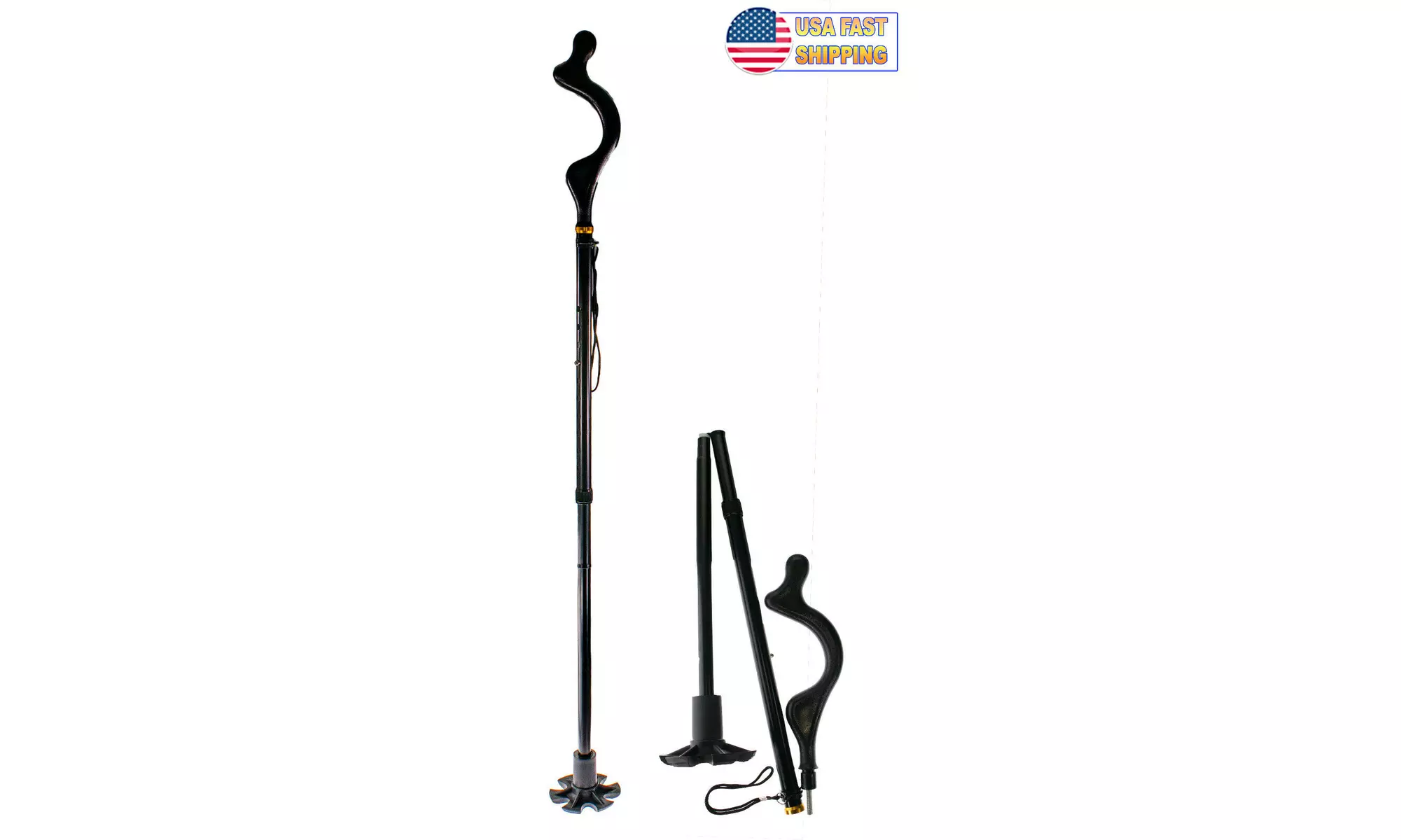 Posture Correcting Cane for Men Women - Adjustable Self Standing & Collapsible - Primary Image