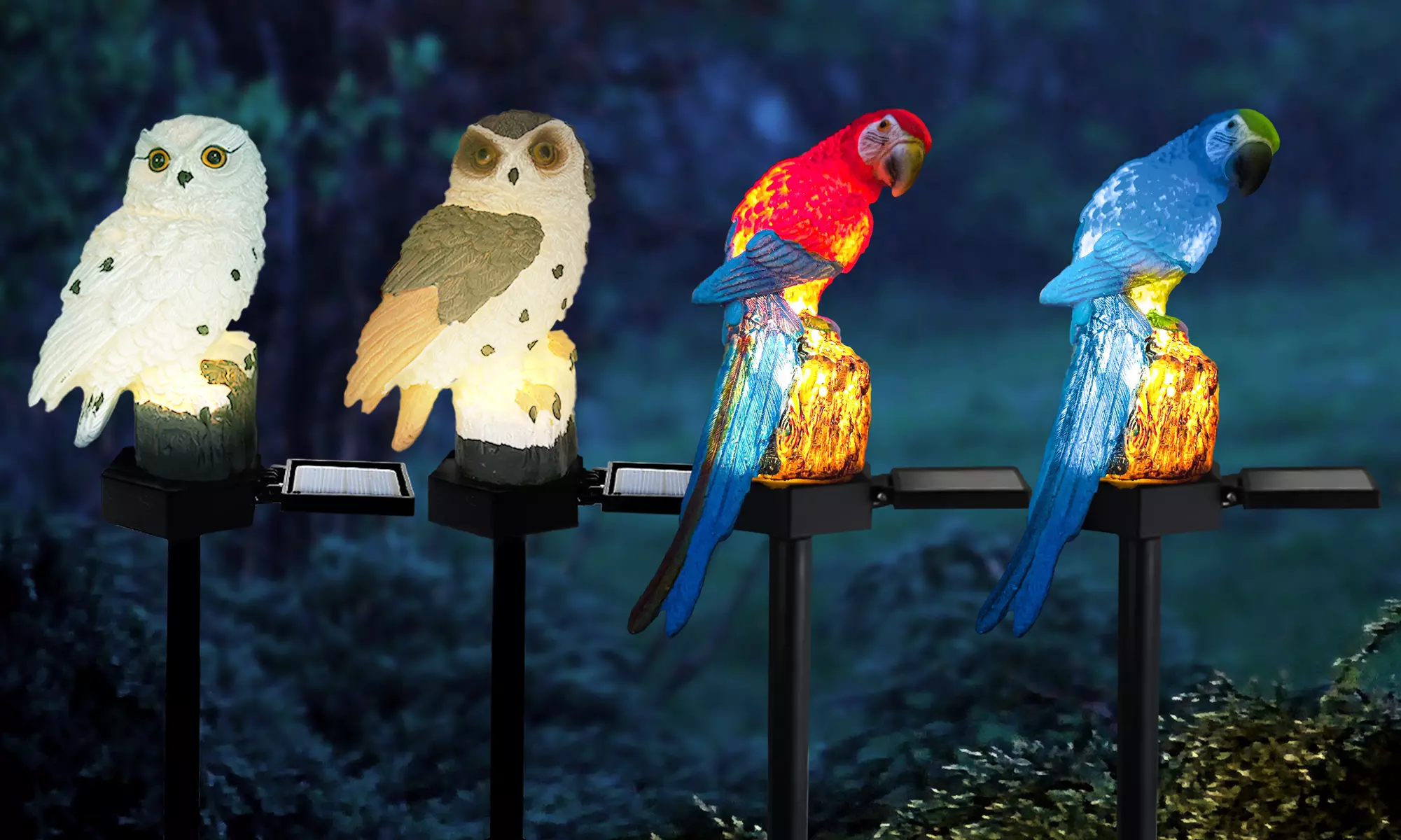 Solar Owl Garden Light Parrot Outdoor Light Solar Stake Lamps for Outdoor Decor