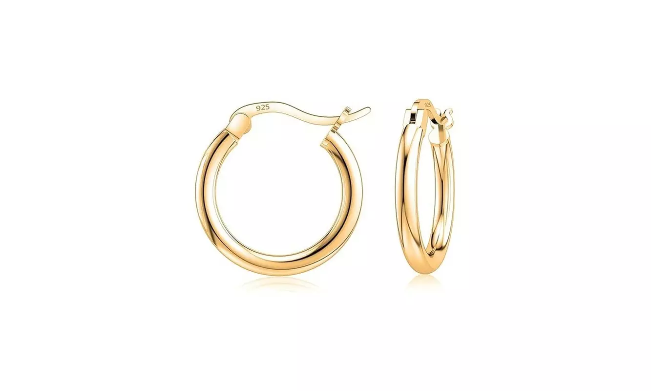 2MM French Lock Hoop 925 Sterling Silver Earrings - 10MM-65MM 