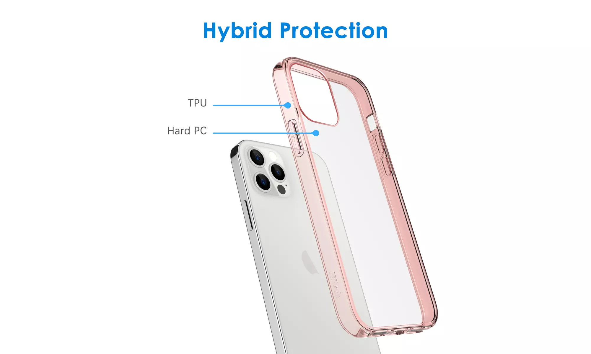 JETech Case for iPhone 12/12 Pro 6.1-Inch Shockproof Bumper Cover Clear Back