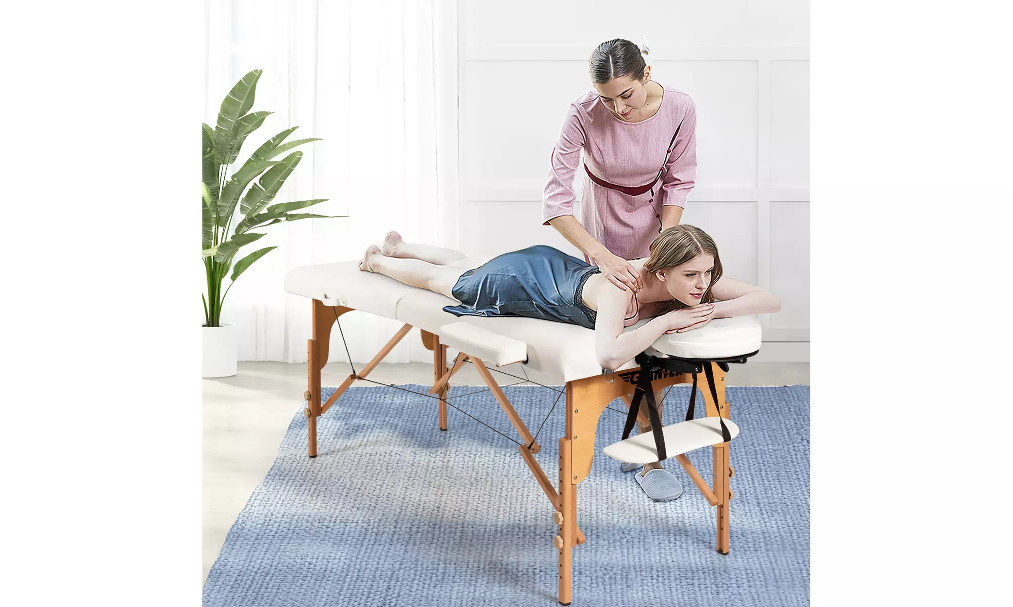 84" Portable Massage Table Adjustable Spa Bed with Carry Case