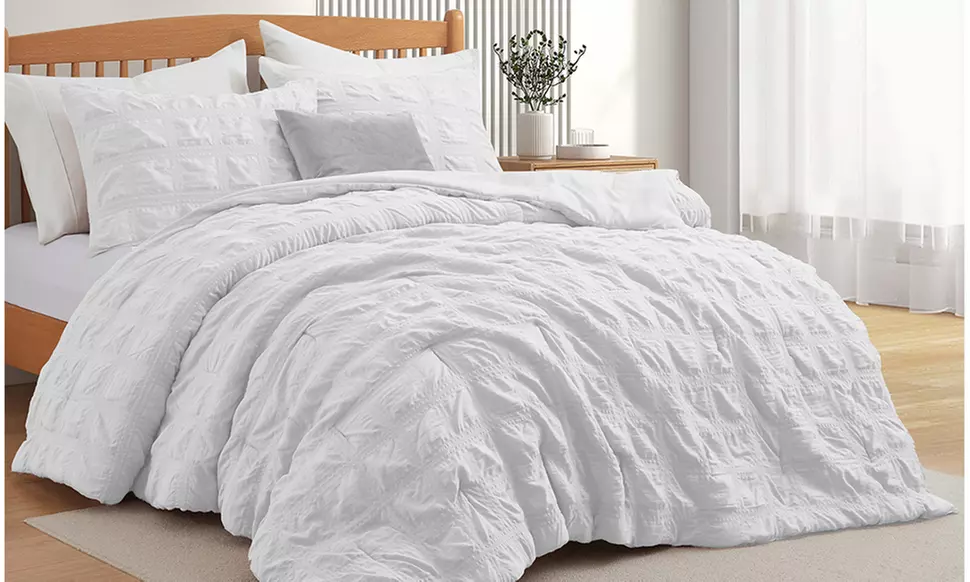 Peace Nest  2-3PC Crinkle Textured Comforter Set