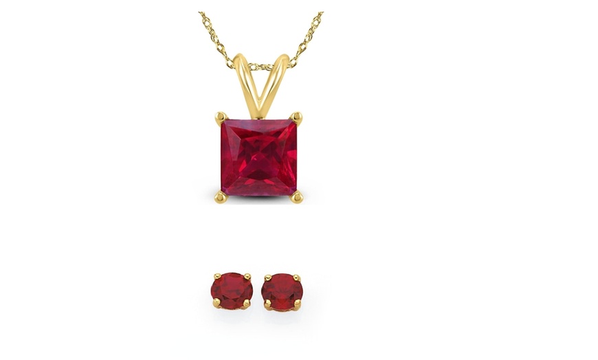 ruby square pendant