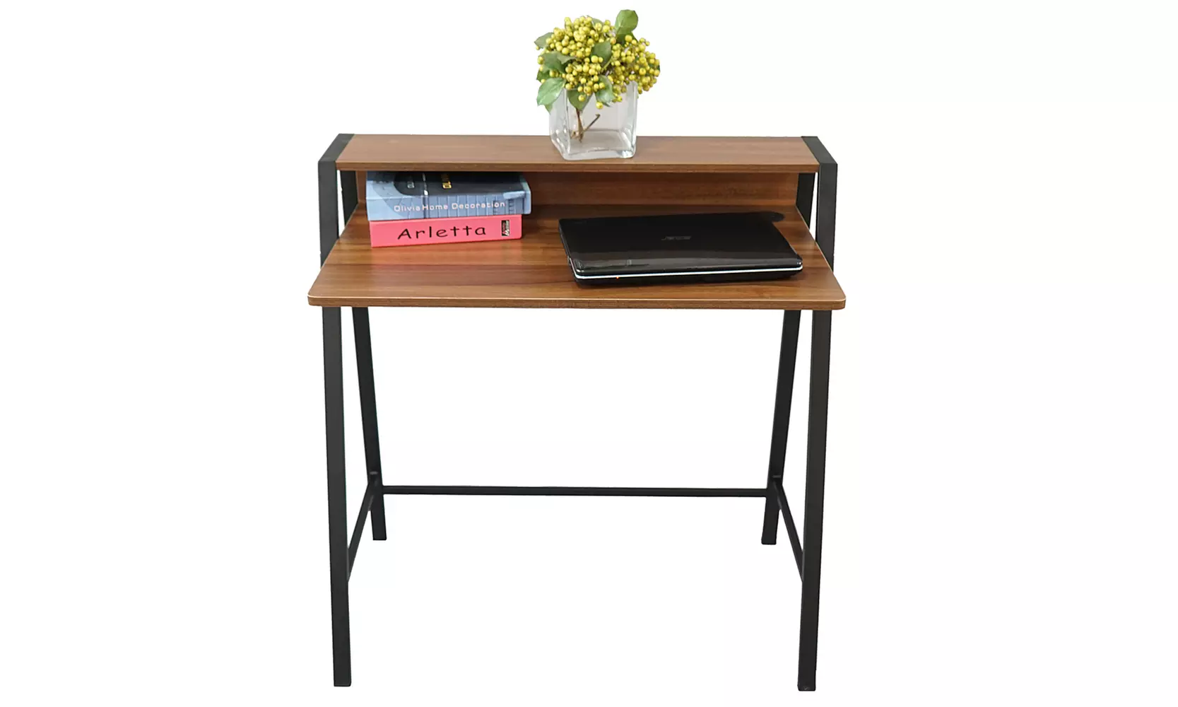 2-Tier Small Computer Desk with Shelf Space - Primary Image