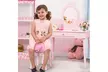 Kids Vanity Makeup Table & Chair Set Make Up Stool Play Set for Children Pink - Second Medium