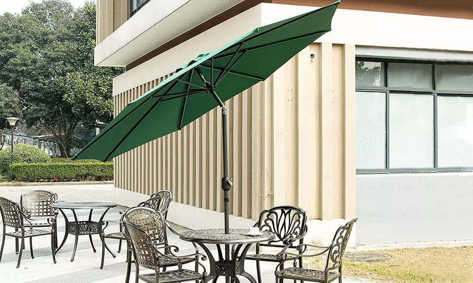 9-Feet Outdoor Aluminum Patio Umbrella with Tilt and Crank - Primary Image