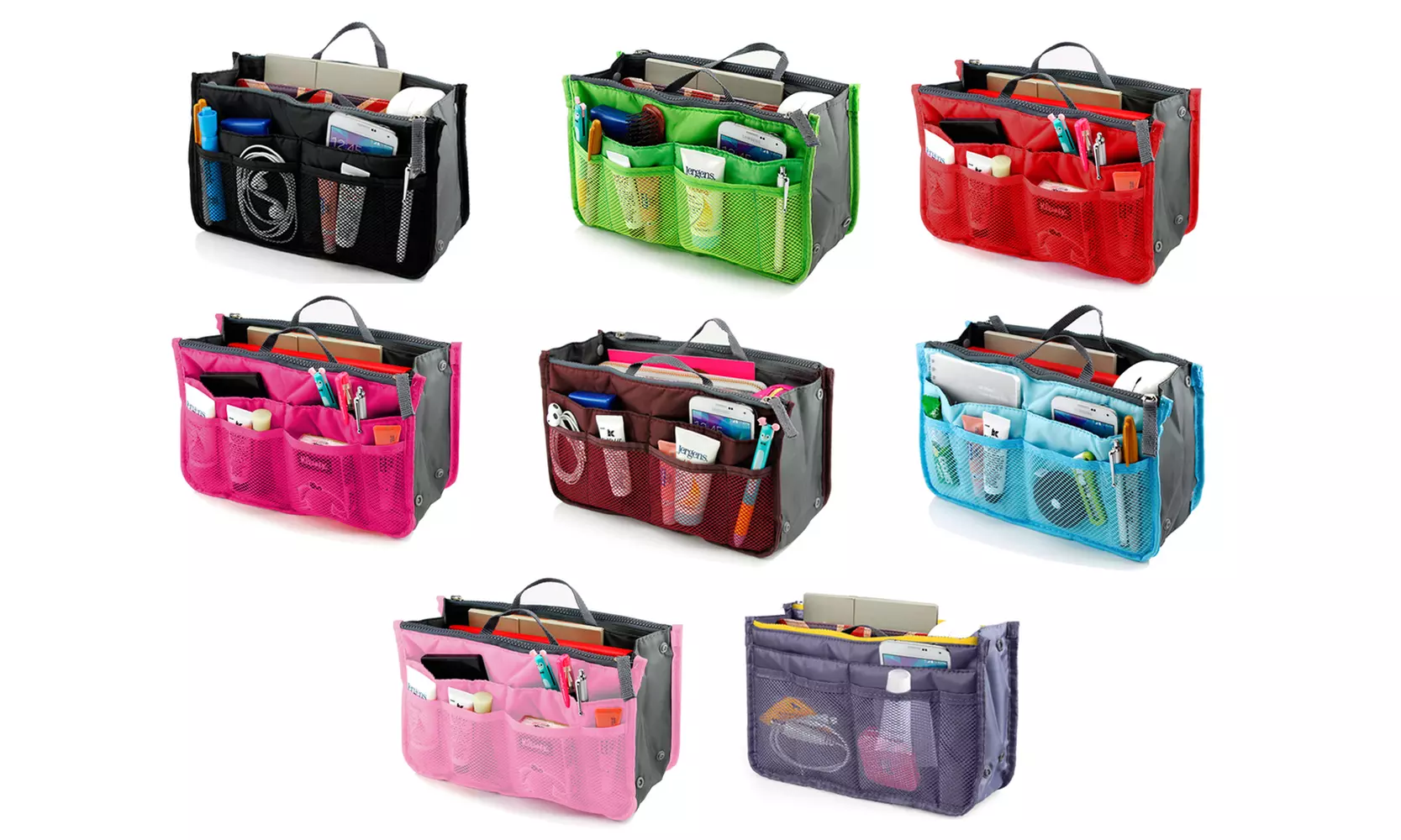 2-Pack:Women's Travel Tote Handbag / Purse Insert Cosmetic Organizer