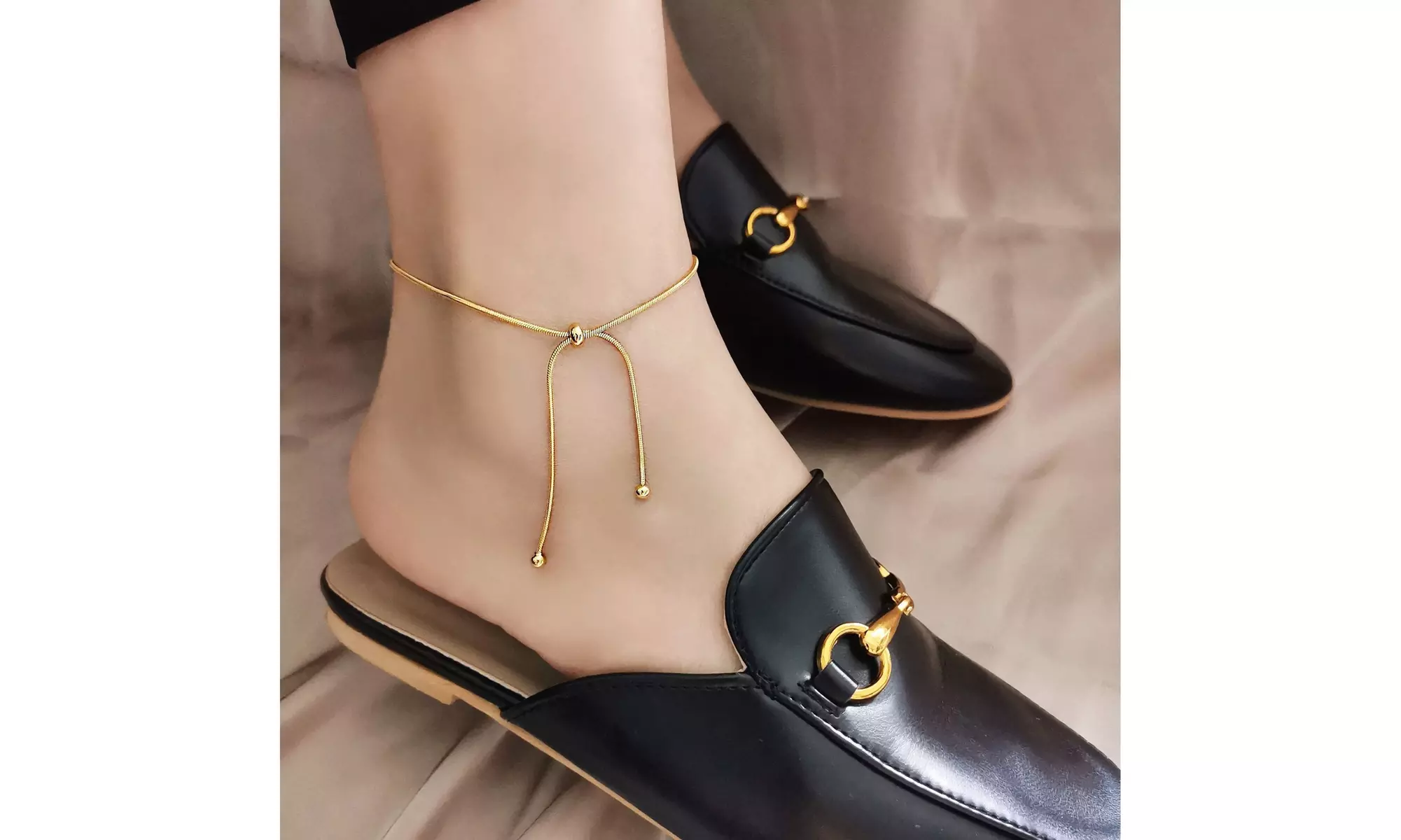 Ankle Bracelets for Women Adjustable Stainless Steel Chain Anklet Bracelet 