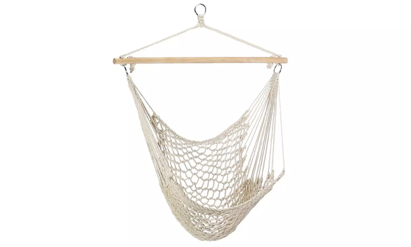 iMounTEK Hanging Rope Hammock Chair Swing with Wooden Spreader Bar - Second Medium