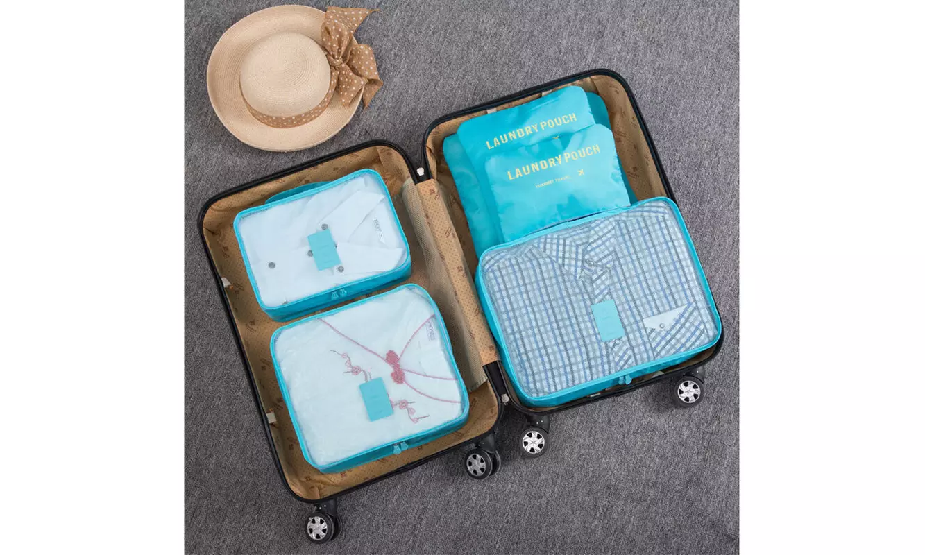9Pcs Waterproof Clothes Storage Bags Packing Cube Travel Luggage Organizer Pouch
