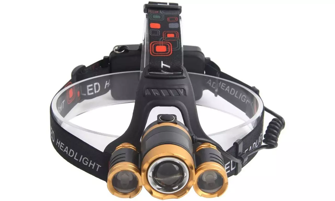 USB Rechargeable LED Headlamp Waterproof Hard Hat Light Fishing Head Lamp - Second Medium