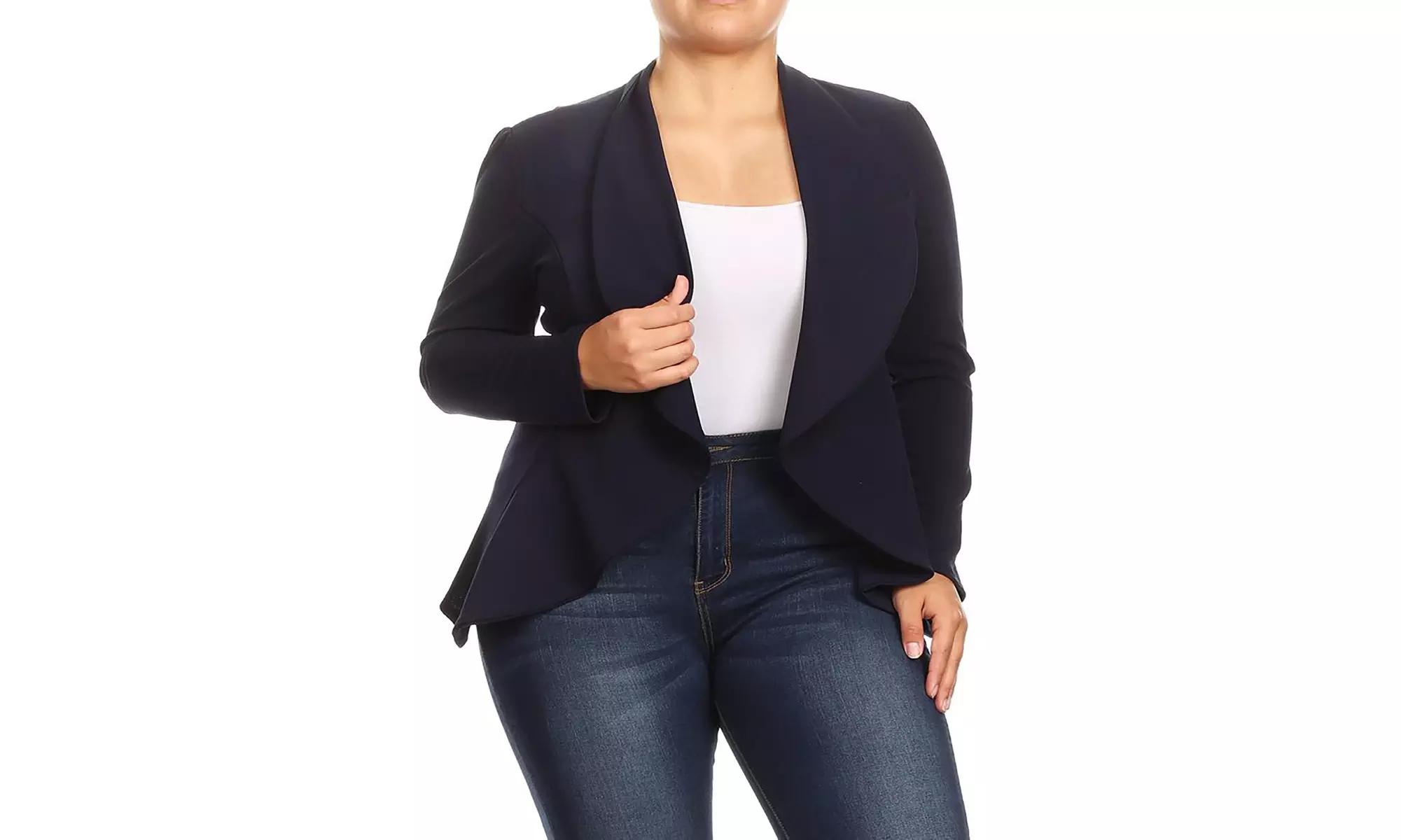 MOA Collection Womens Open Front Blazer with Plus Size