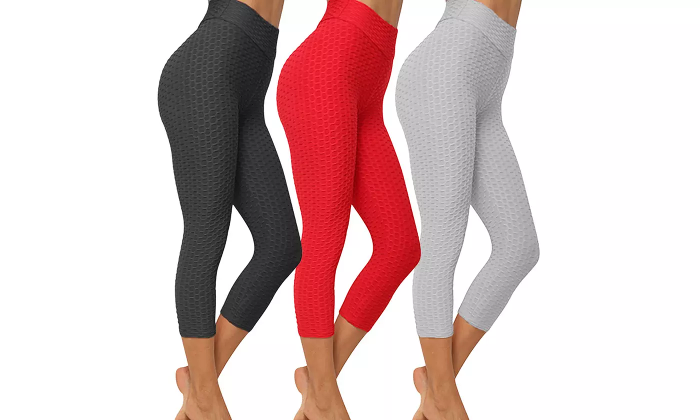 Women Slimming High Waist Ruched Workout Leggings Booty Yoga Pants Tights