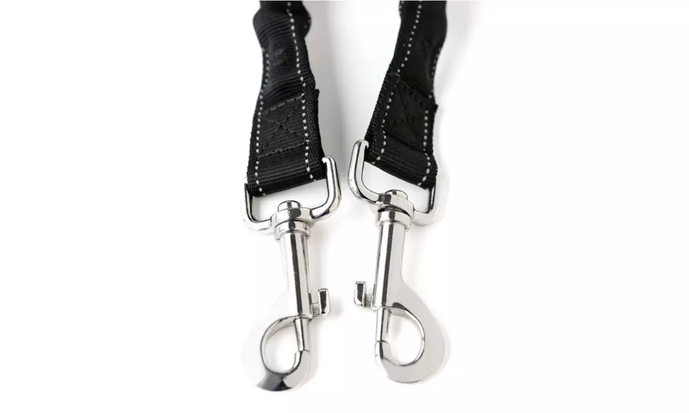 Waloo Pets Double Dog Bungee Dog Leash- Black,Red or Blue