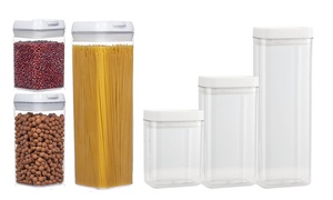 Airtight Food Storage Containers Plastic Spaghetti Pantry Organization Lock Lids