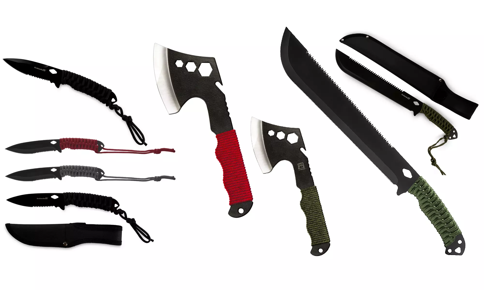 Avalanche Camping Multi Tool Blades - Machete, Axe, or Knife with Paracord Handles - Primary Image