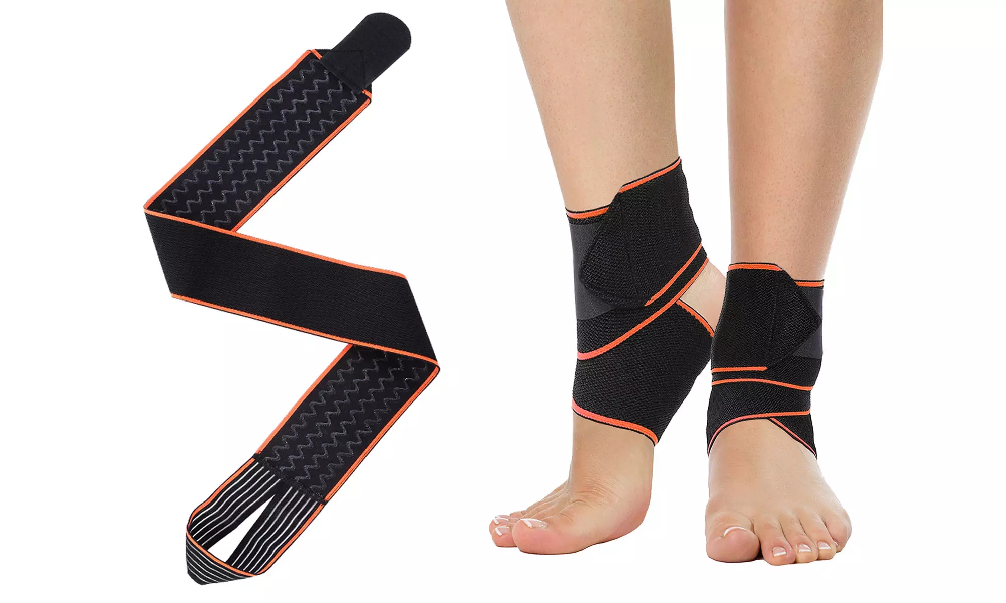 Adjustable Ankle Support Compression Sleeve with Gel Grip (1- or 2-Pack) - Second Medium