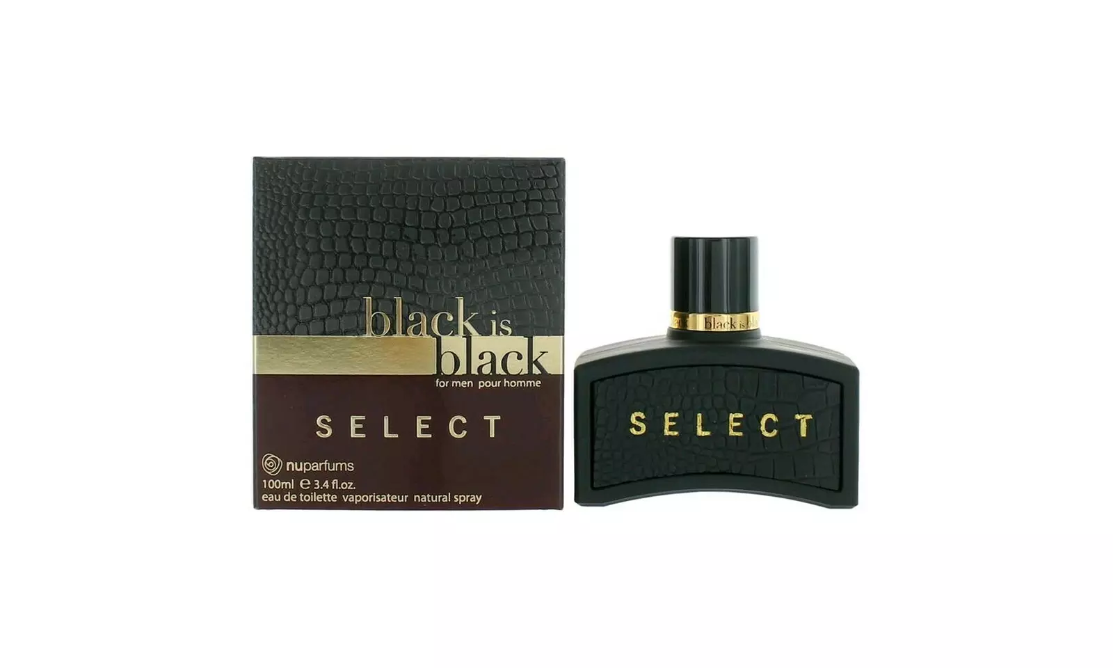 Black is Black Select by NuParfums 3.4 oz / 100 ml Eau De Toilette Spray for Men - Primary Image