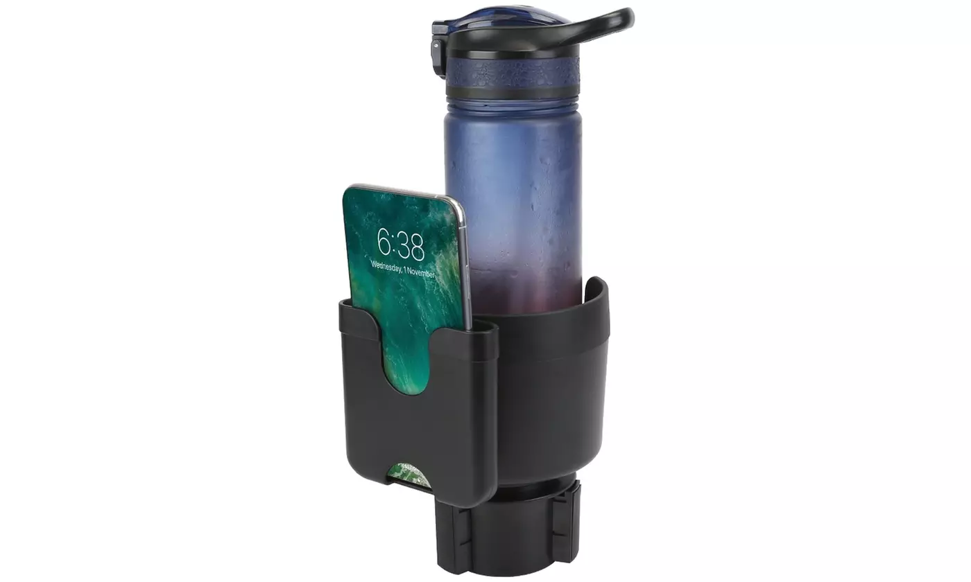 iMounTEK 2-in-1 Car Cup Insert Holder Expander Organizer Adapter w/ Phone Holder - Primary Image