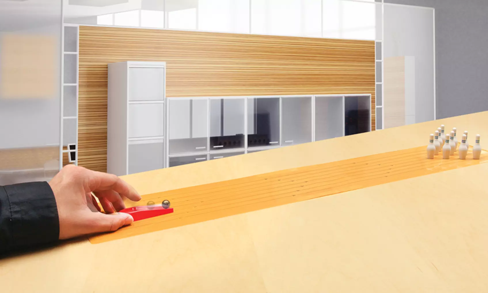 Desktop Mini Bowling Game Set with Pins - Second Medium