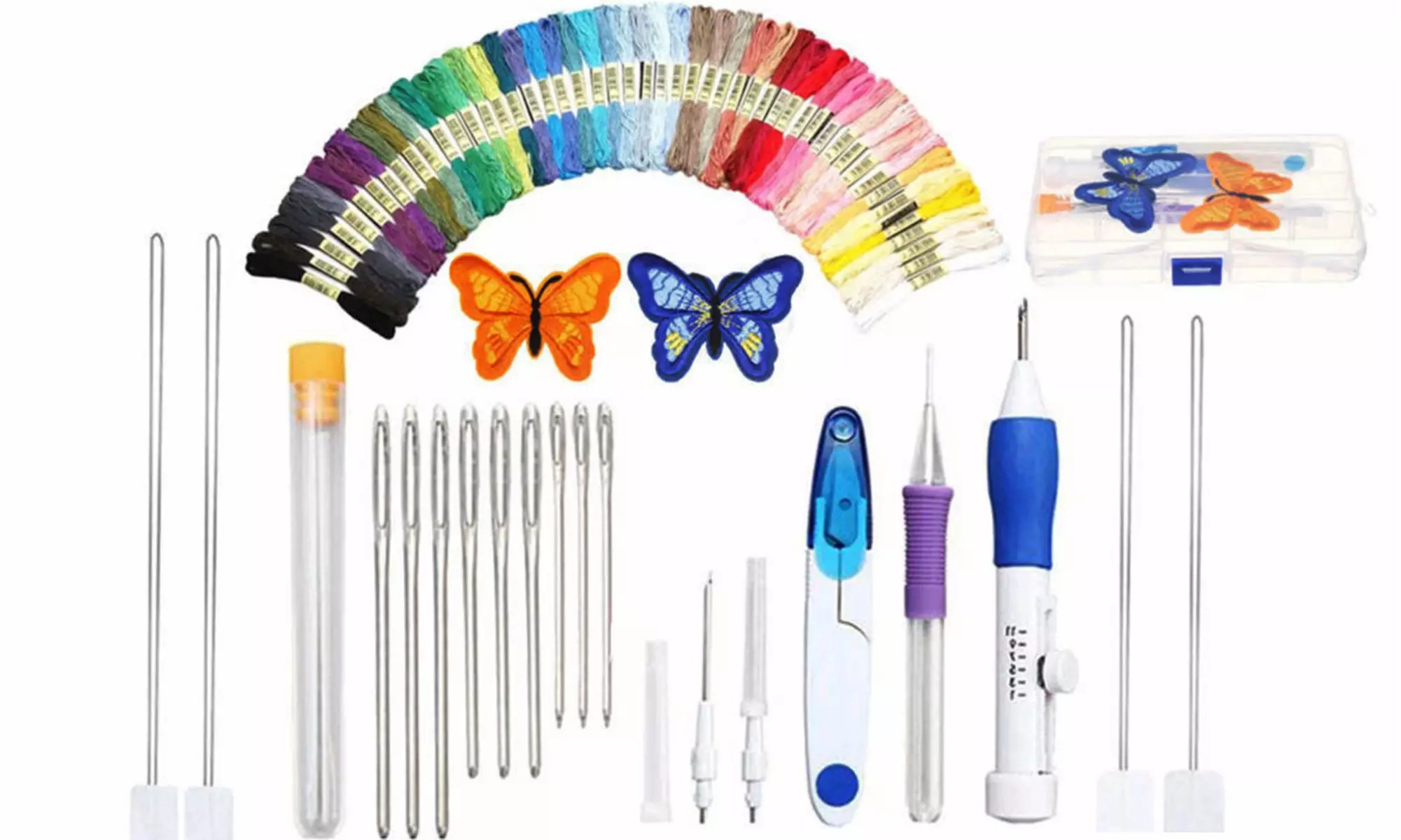 Punch Needle Kit Magic Embroidery Pen Punch Needles Set and Storage New - Primary Image