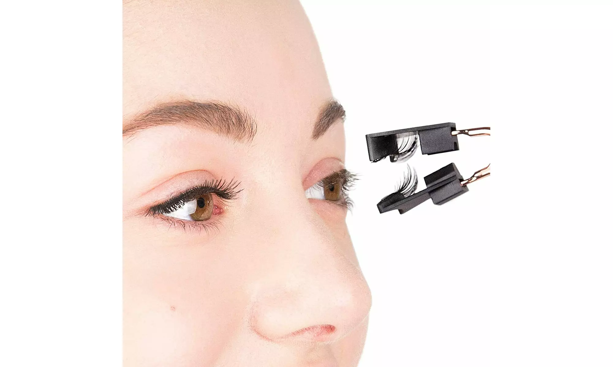 3 Pairs Magnetic Eyelashes Kit with Glue-free Magnetic Eyelash Clip Set - Second Medium
