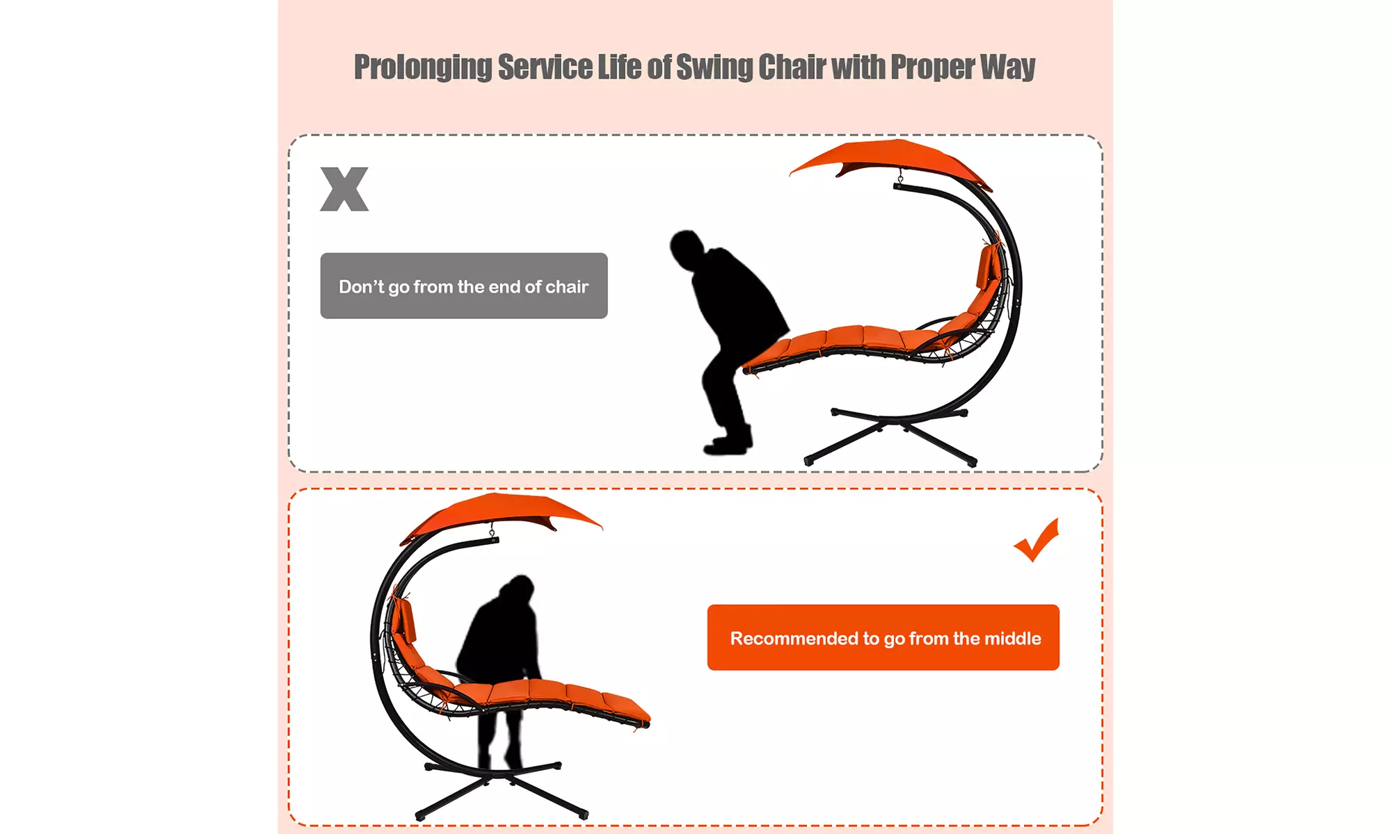 Costway Hanging Swing Chair Hammock Chair w/ Pillow Canopy Stand 3 colors