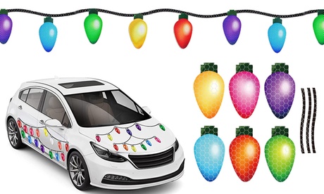 Reflective Christmas Car Magnets Lights Bulb Magnet Garage Refrigerator Decal Multi-color