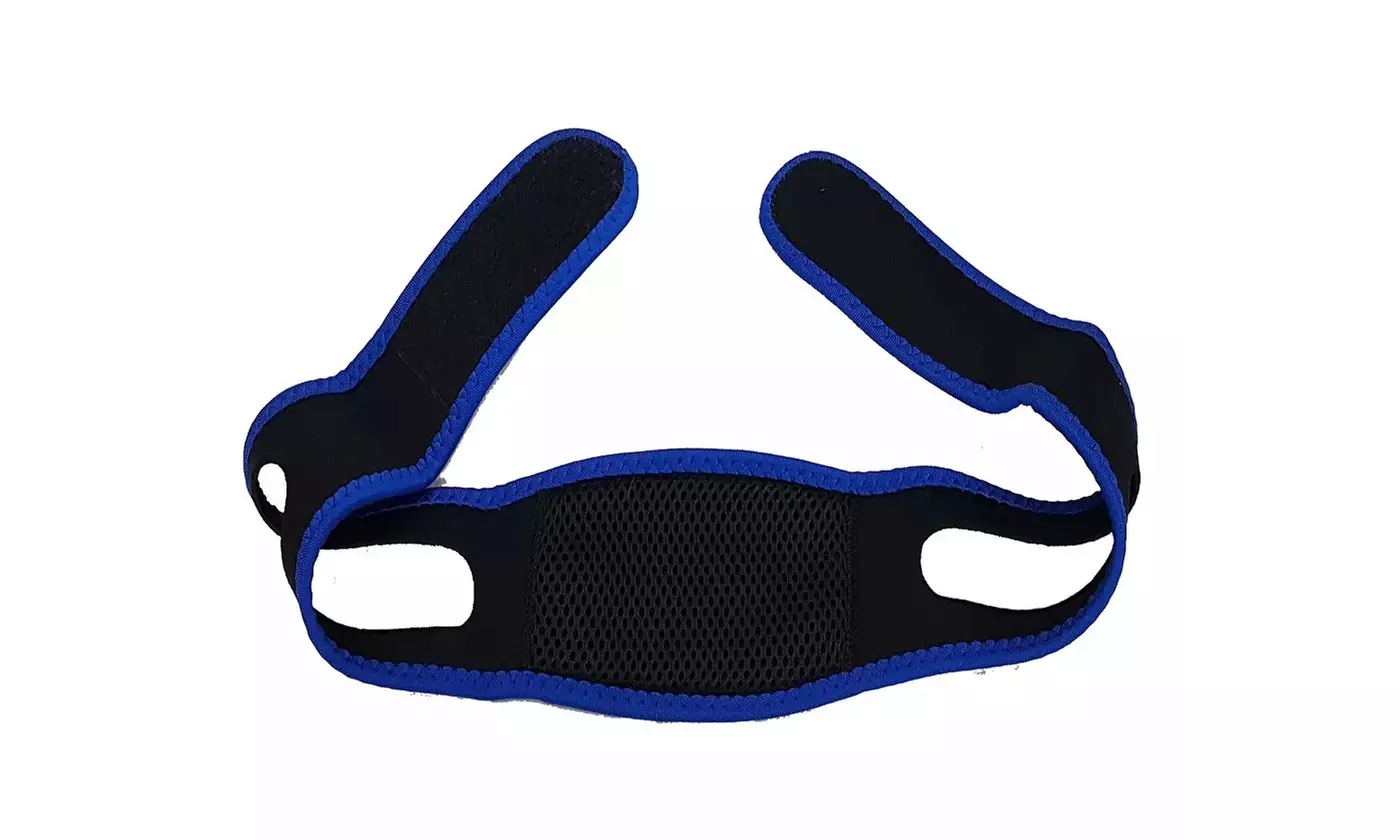 Snore Stop Belt Sleep Apnea Jaw Solution Anti Snoring Cpap Blue Chin Strap - Primary Image