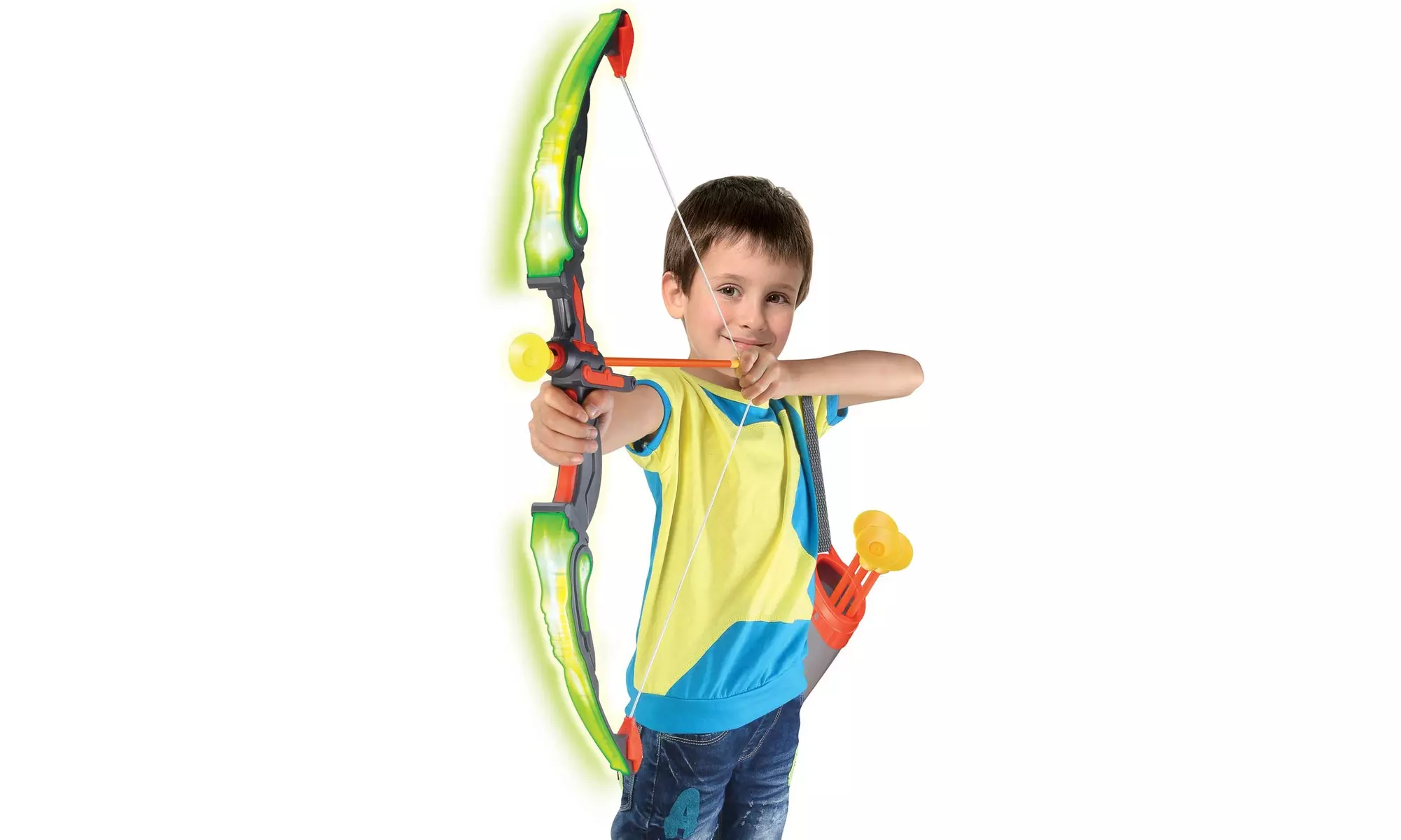 Light Up Bow and Arrow Archery Set with 3 Suction Cups Arrows Target and Quiver - Second Medium