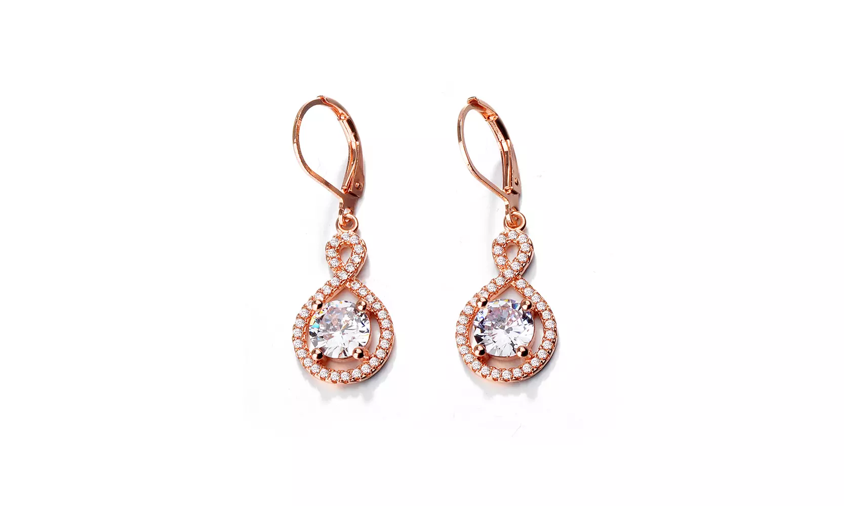 18K Gold Plated Infinity Leverback earrings